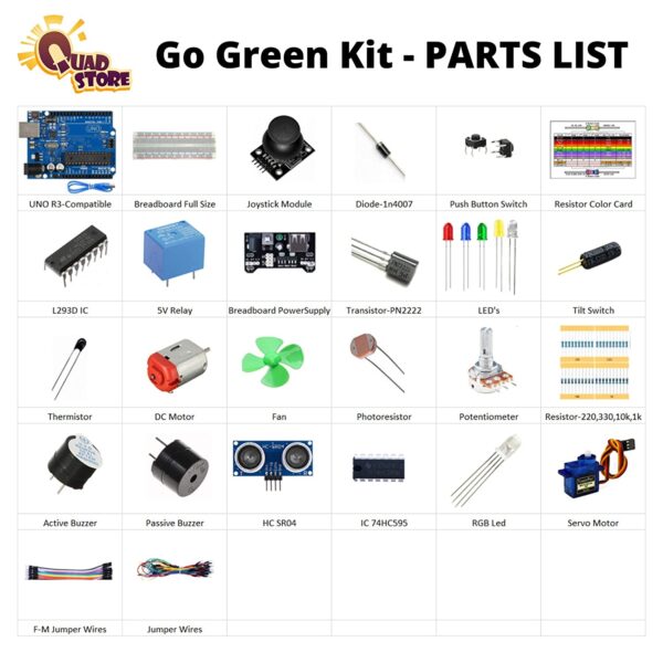 Quad Store - Lets Go Green Basic Starter Kit compatible with Arduino Uno R3 - Image 2