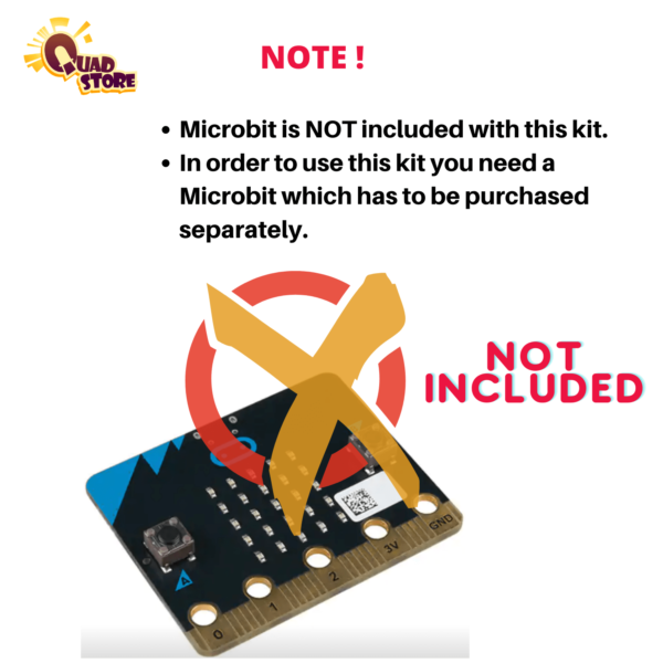 Quad Store 3in1 Smart Car with Obstacle Avoidance, Line Following and IR Remote Control Compatible with BBC Microbit (without microbit) - Image 3