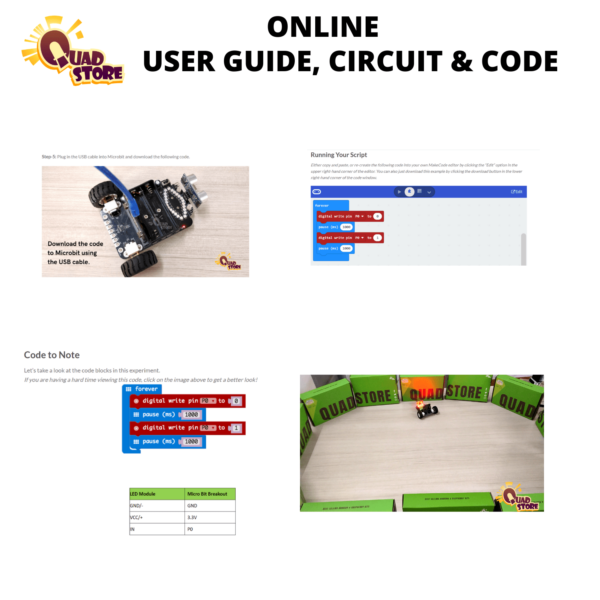Quad Store 3in1 Smart Car with Obstacle Avoidance, Line Following and IR Remote Control Compatible with BBC Microbit (without microbit) - Image 4