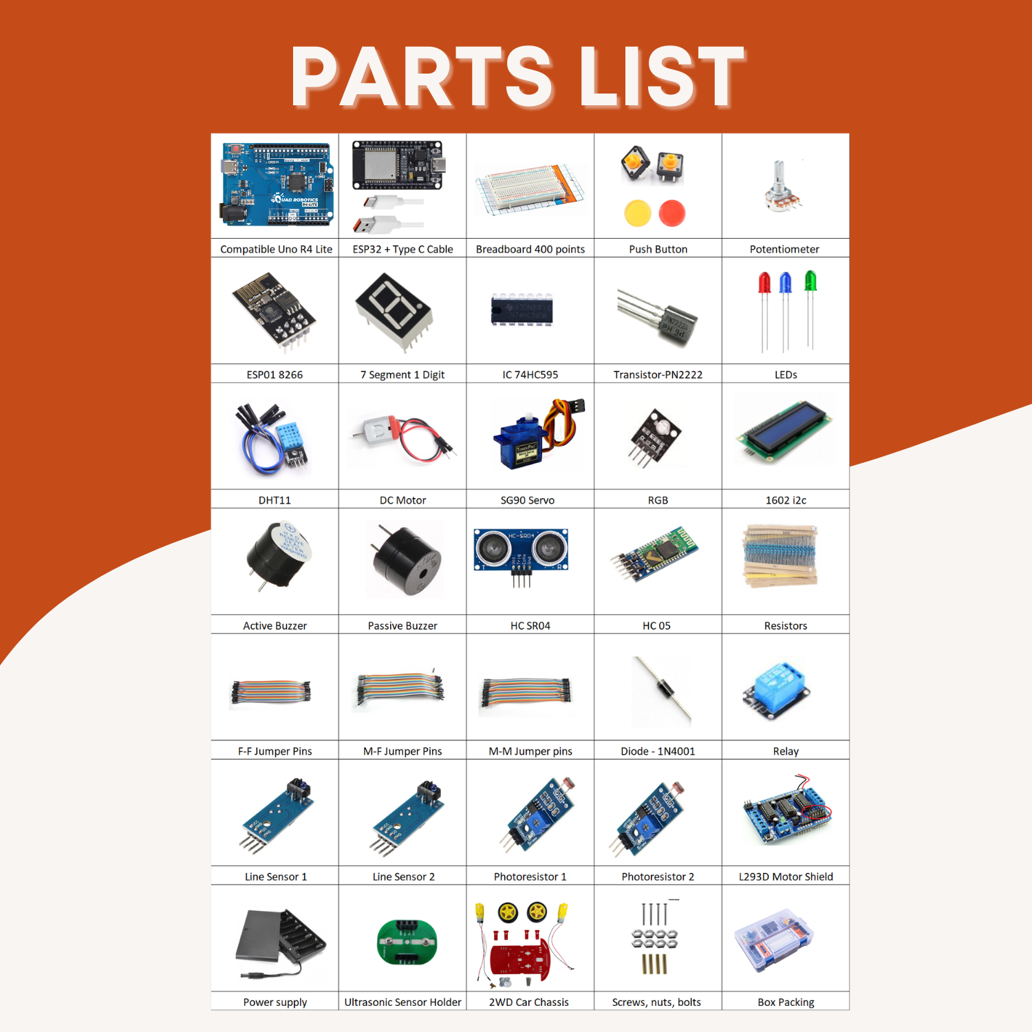 Quad Store SMART Learning Robotics IOT Kit for Starters to Advance level users compatible with Arduino IDE, Uno R4 and ESP32 - Image 3