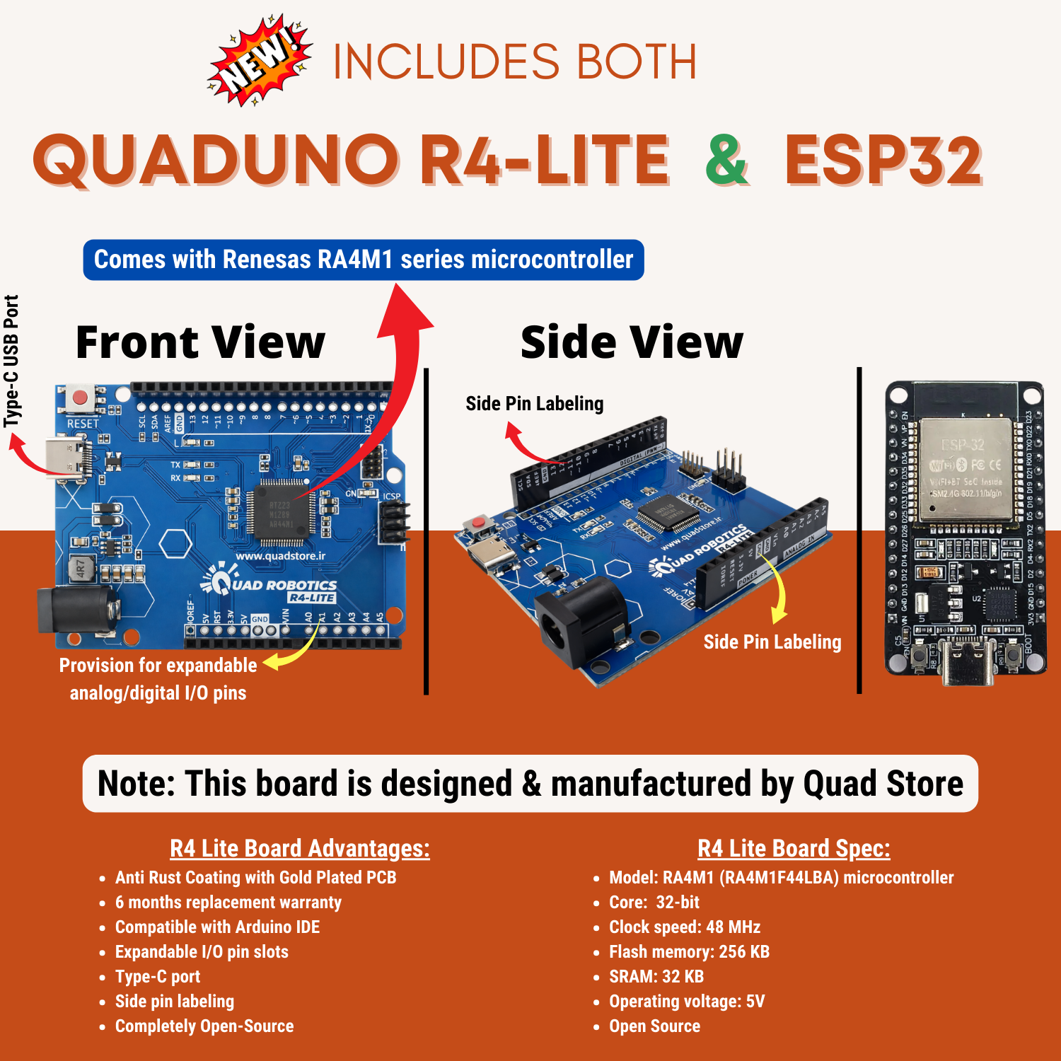 Quad Store SMART Learning Robotics IOT Kit for Starters to Advance level users compatible with Arduino IDE, Uno R4 and ESP32 - Image 4