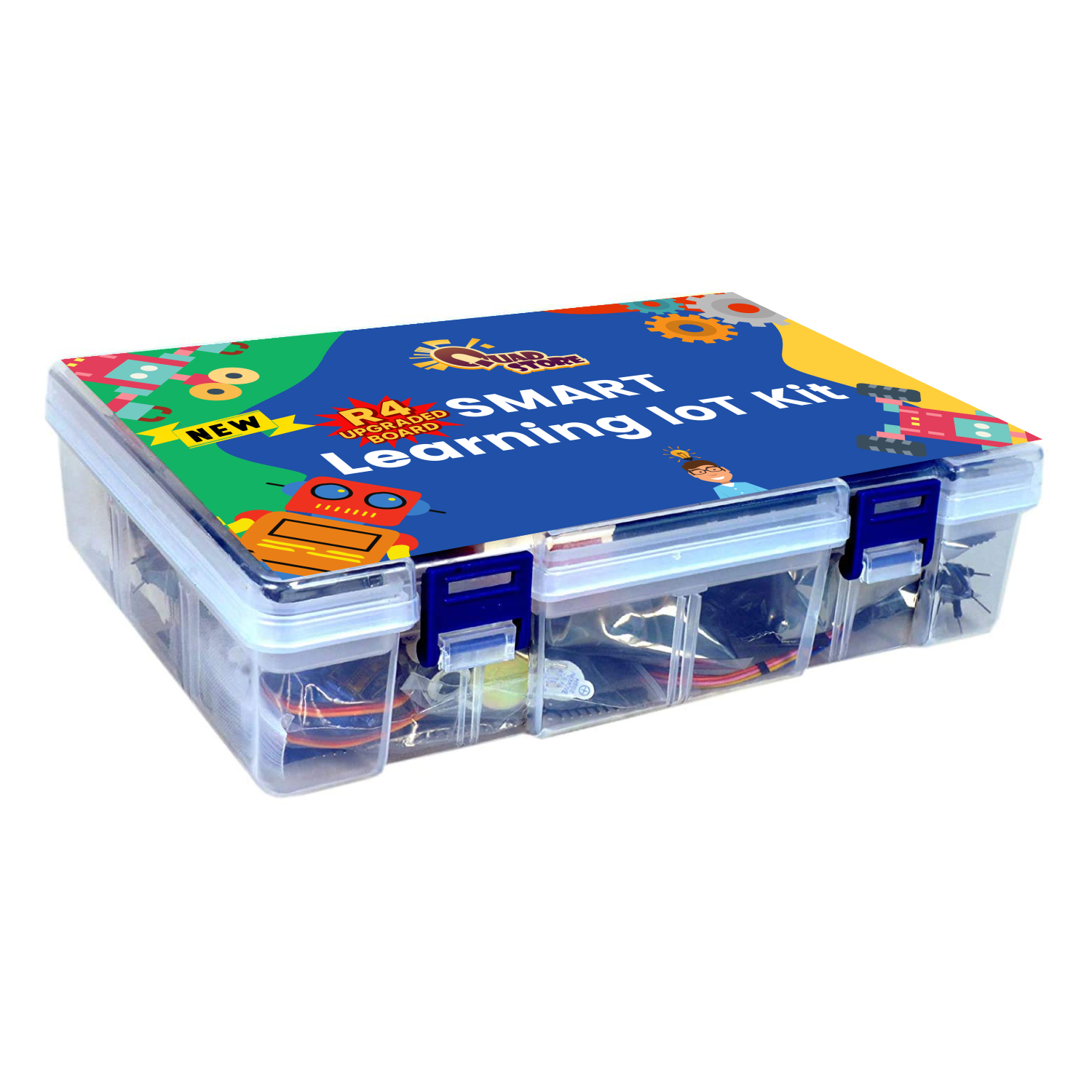 Quad Store SMART Learning Robotics IOT Kit for Starters to Advance level users compatible with Arduino IDE, Uno R4 and ESP32 - Image 6
